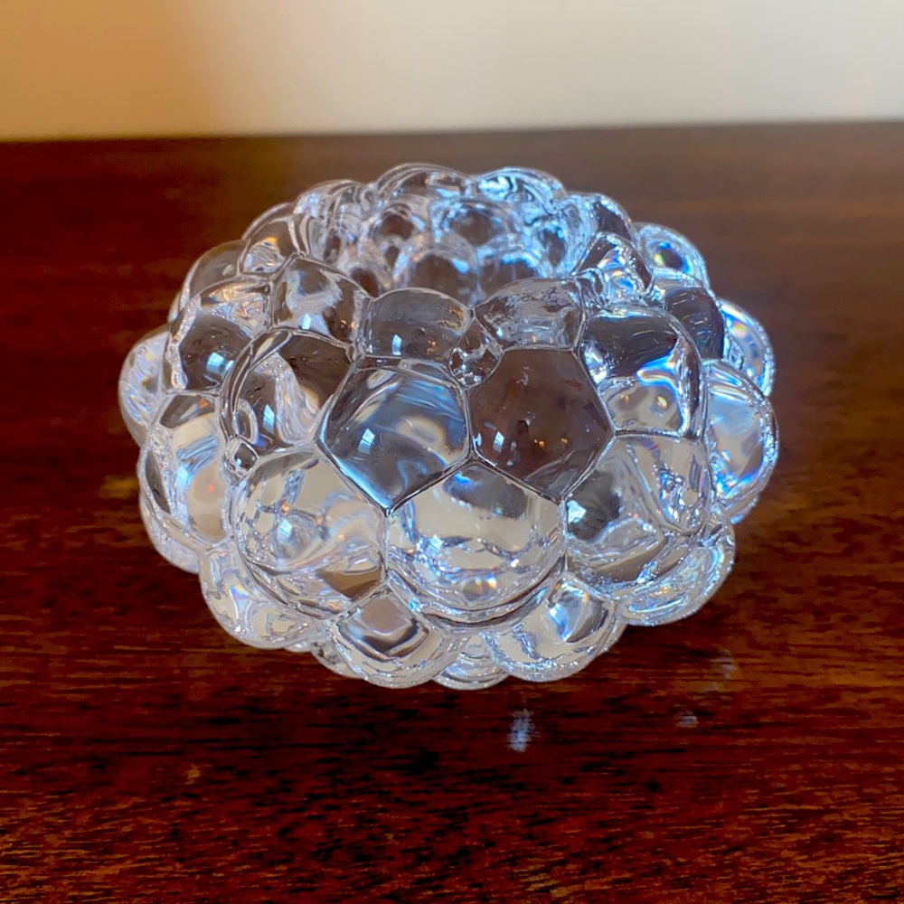 Orrefors Crystal Raspberry Votive Candle Holder